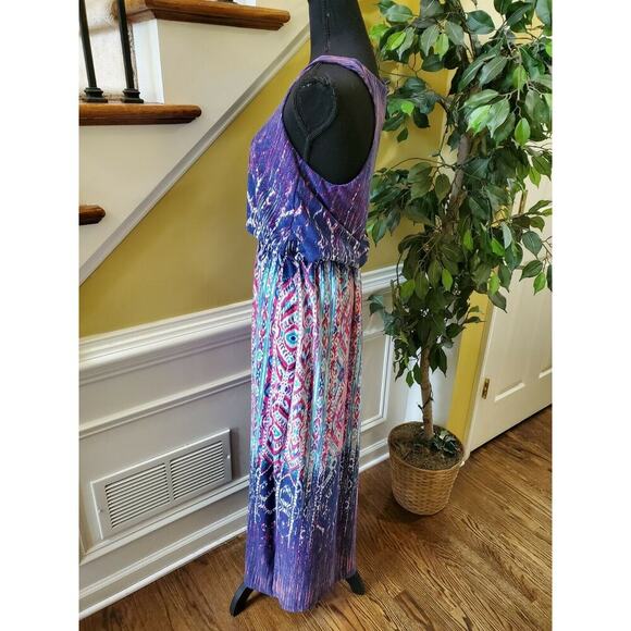 Pink Republic Beautiful Boho Maxi Sleeveless Dress Size Medium - Picture 6 of 12